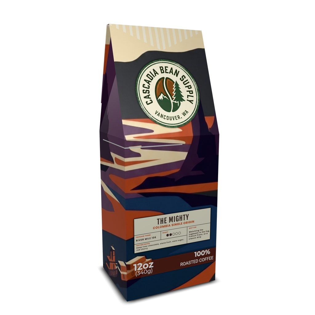 The Mighty Colombian Single Origin coffee bag, included in the Explorer Bundle