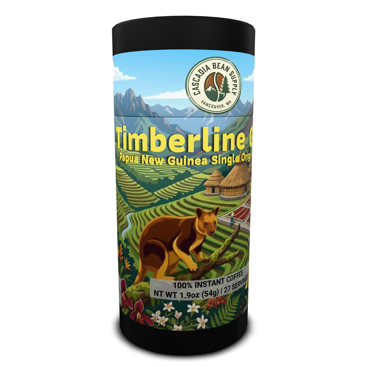 Timberline Gold instant coffee canister, included in the Explorer Bundle